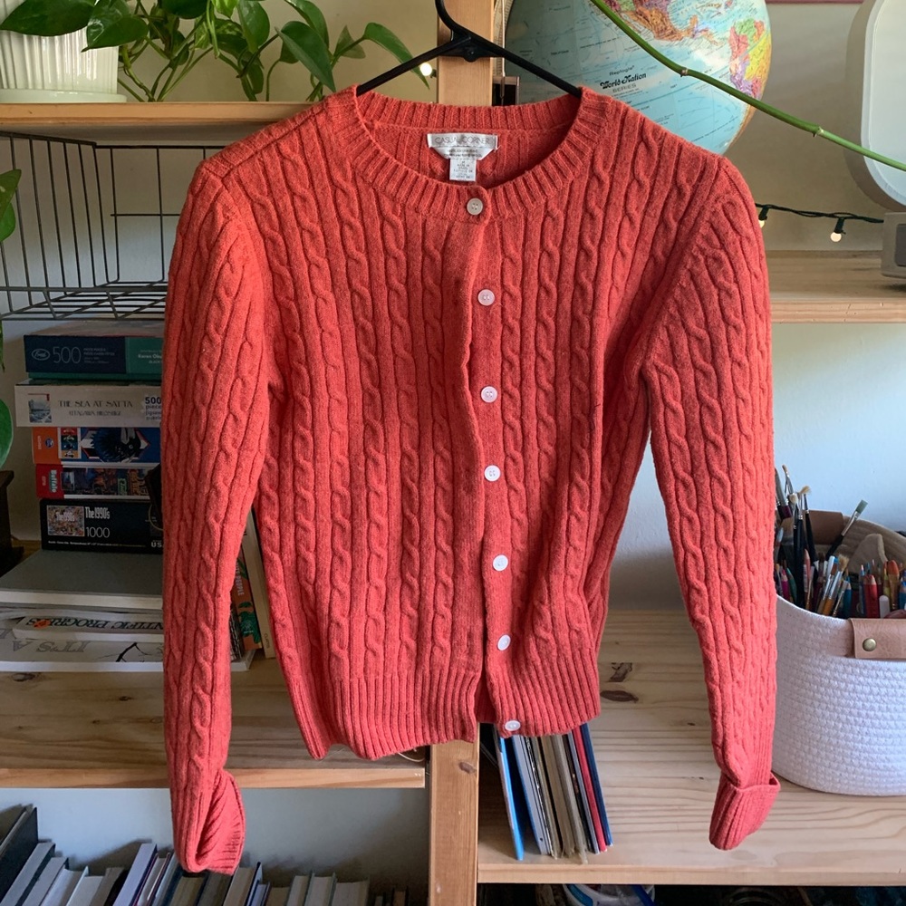 Vintage, Button up, Salmon, Sweatshirt